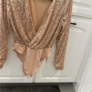 Sequin Wrap Bodysuit